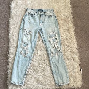 Aeropostale high waisted ripped mom jeans size 2